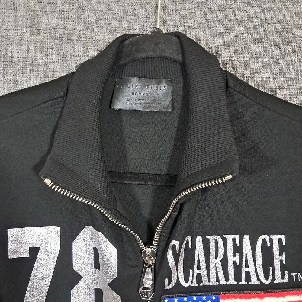 Philipp Plein Scarface Jacket Mes Medium Al Pacino‎ Black Full Zip Streetwear